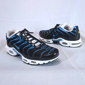 Nike Air Max Plus Laser Mens 10.5 Running Shoes Black Blue TN Air Sneakers Mint